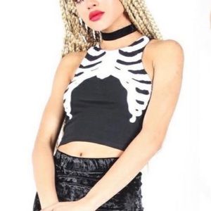 Iron Fist Bone In Skeleton Crop Tank Top